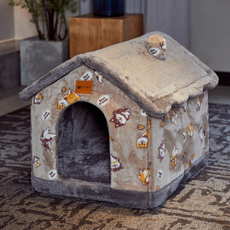 Foldable Dog House Pet Cat Bed Winter Dog Villa Sleep Kennel Removable Nest Warm Enclosed Cave Sofa Pets Supplies 5c64fefb ec