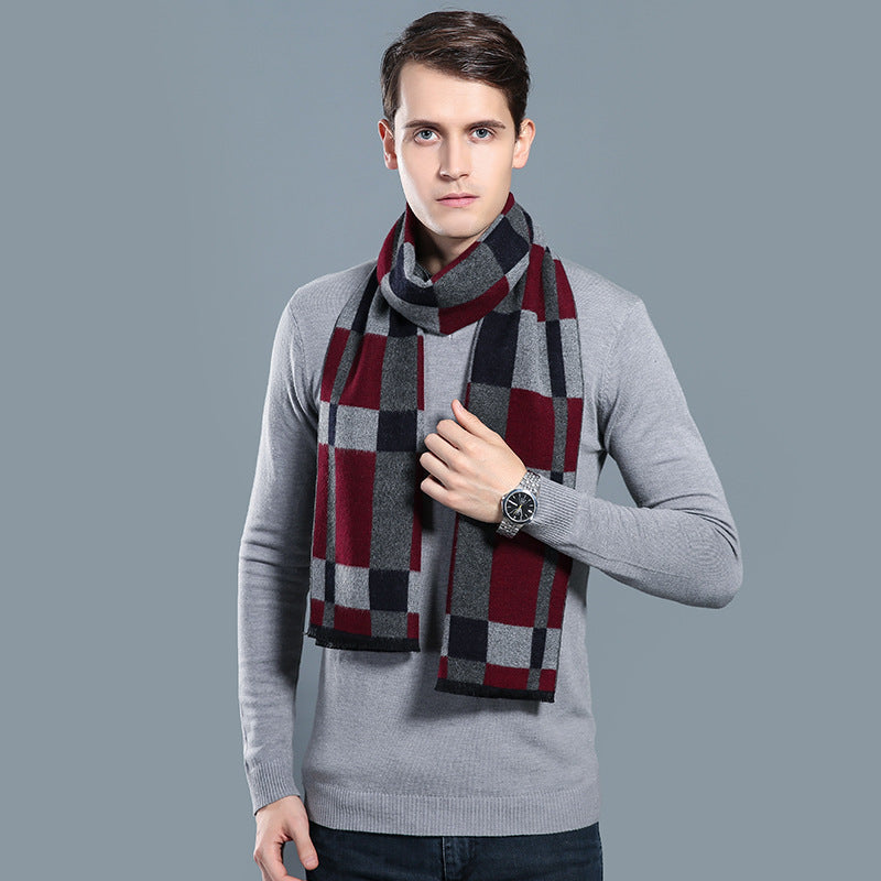 Simple Plaid Warm Keeping Artificial Cashmere Scarf 5c6baaf3 b63e 4510 9108 26a50a8891e0