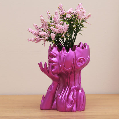 Resin New Goddess Head Flower Pot Home Garden Decoration Melting Woman Medusa Face Flower Pot Garden Decoration Ornaments 5c6