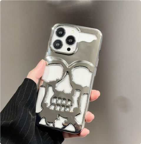 Luxury Plating 3D Skull Phone Case Breathable Glossy Hollow Out Gold Metallic Paint 5c7db475 a46c 43fe a4b3 3b184f05d36c