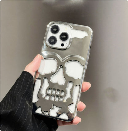 Luxury Plating 3D Skull Phone Case Breathable Glossy Hollow Out Gold Metallic Paint 5c7db475 a46c 43fe a4b3 3b184f05d36c
