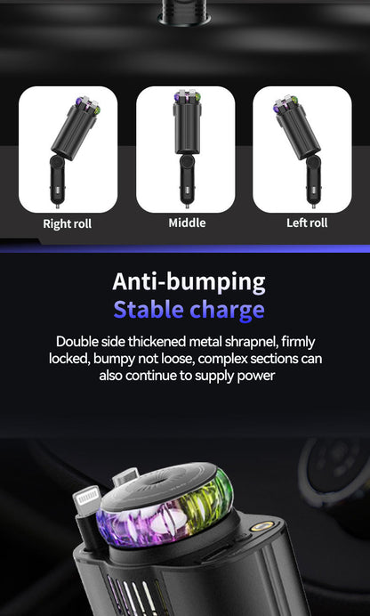 Multifunctional Purple Light Car Phone Charger