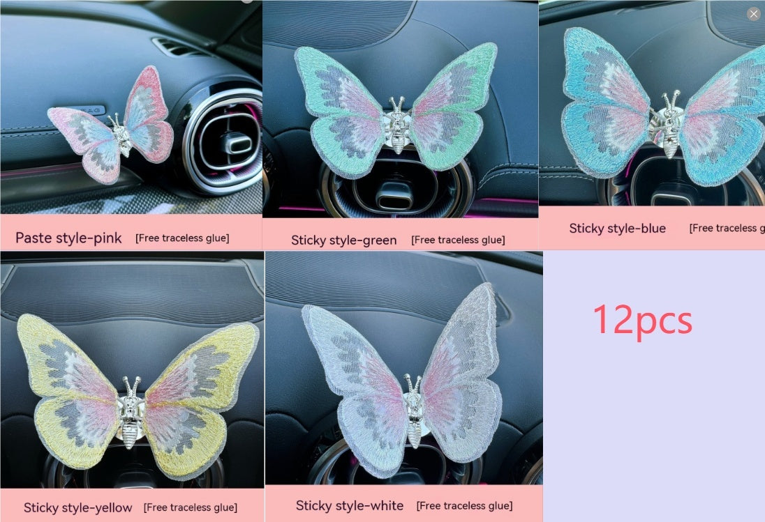 Moving Embroidery Butterfly Center Console Air Outlet Decoration Healing Series Car Accessories 5c89d80d 6f91 437a bba3 c3a85