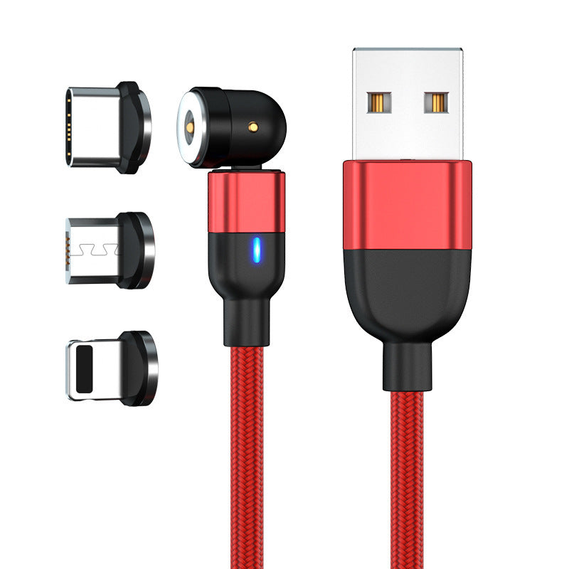 Data Cable 540 Degree Blind Suction Round Magnetic Charging Cable Three-in-one Bent Magnetic Cable - 图片 9