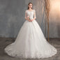 Wedding Dress Trailing Deep V Neck Lace High Waist Wedding Dress Long Sleeves 5c934a1a 01bb 4e23 a86d b0841cd9ff00