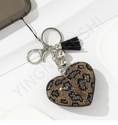 Peach Heart Hot Rhinestone Leather Advertising Keychain 5c98b824 26a5 4a96 9db3 66e39956a1b8