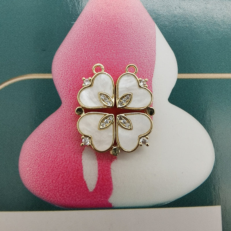 Net Red Clover Enamel Necklace Female 5c9c0de1 0aef 4ed5 b015 6e9f8d9cb7cb