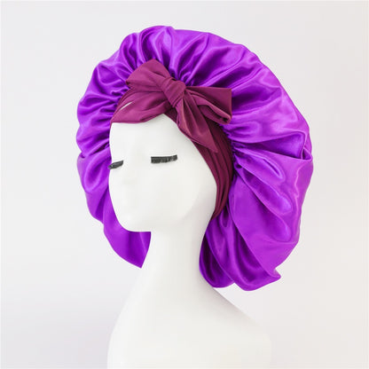 Satin Ribbon Round Bow Elastic Nightcap 5ca50235 2386 4d88 b6d8 00a04fc15d81