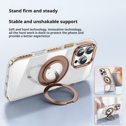 Phone Case Transparent 360 Magnetic Rotating Bracket Drop-resistant - 图片 3