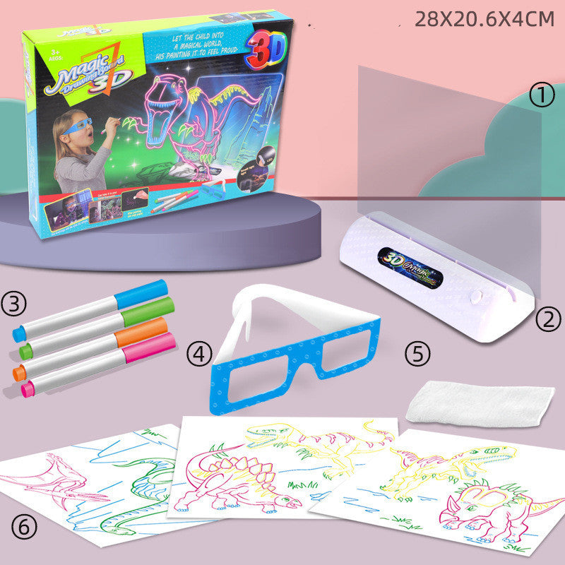 3D Fluorescent Drawing Board Magic Luminous Three-dimensional Writing Board - HD Wireless Product #6
