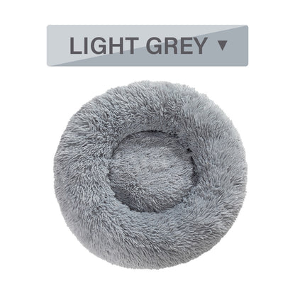 Fluffy Donut Dog Bed  Warm Soft Long Plush Pet Cushion Dog House Cat  Bed Washable Pet Sofa Mat Calming Samll Large Dog Beds 