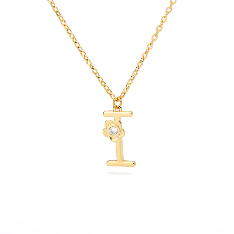 Rose English Alphabet Pendant Necklace 5ced3482 d6d7 4273 83b6 536aa2028891