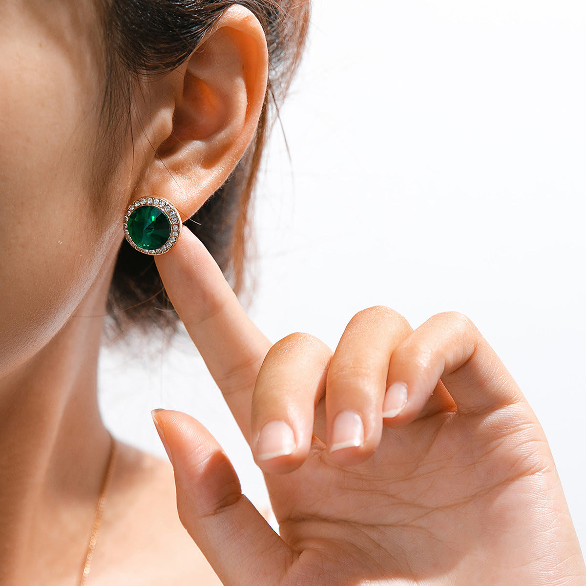 Fashion Simple Water Brick Round Emerald Jewelry Suit 5cf56837 2a66 4013 95fb 32dd92f17546