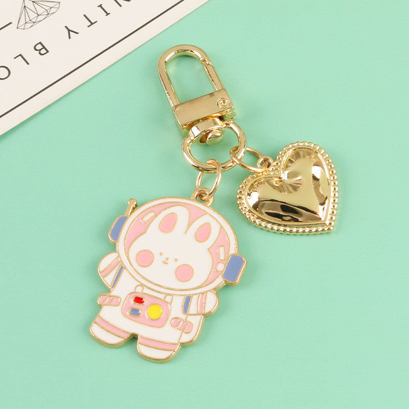 Cartoon Space Rabbit Space Bear Alloy Keychain Pendant 5cf75750 92ec 4538 80e1 adef838a9ff4