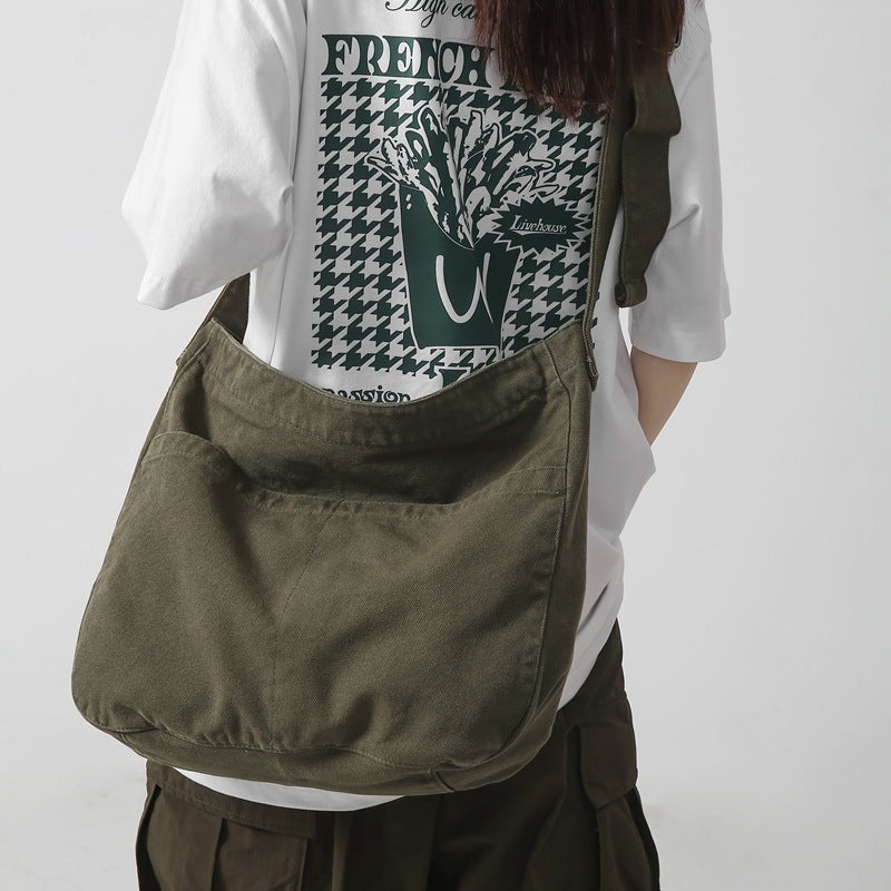 Women's Large Capacity Idle Style Artistic Simple Canvas Bag School College Students 5d526f7b 3da9 46df ac31 4cbf71d3a234