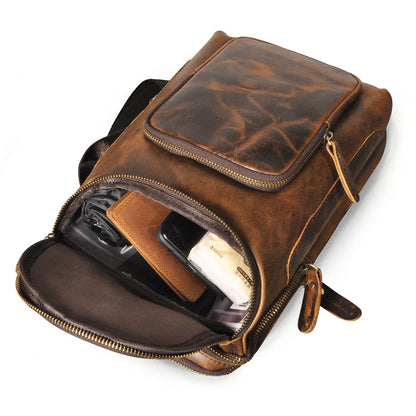 Top Layer Crazy Horse Skin Cowhide Men's Retro Chest Bag 5d5769f5 0159 41ec 83c1 9dfe93d002f1