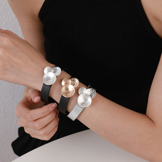Original Geometric Brushed Metal Ornament Advanced Simple Bracelet 5d5776b3 1596 46c8 a53e eaaa70588635