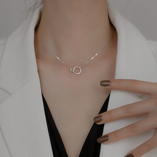 S925 Sterling Silver Niche Design Circle Necklace 5d957475 d513 4edf 9a2d 21dcaea6c1a2