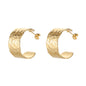C-shaped Beating Hammered Simple Metal Earrings 5db79744 894a 4a1d 94cb eed47ce7e479