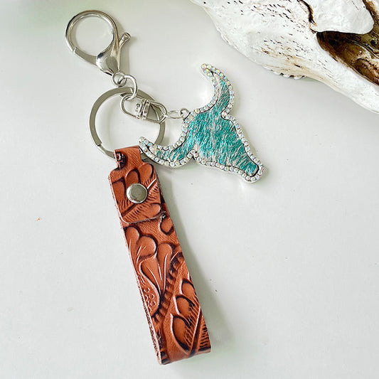 Fashion Red Brown Leather Keychain 5dba88f9 da4f 43a9 acef 029adaa00b32