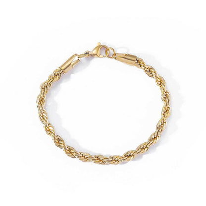 Fashion 18K Gold Button Chain Stainless Steel Twist Bracelet For Men 5dc044d9 98ac 4635 9027 58c02662b164