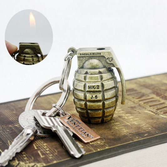 Bronze Grenade Hanging Buckle Flame Lighter Creative Personality 5dd234a5 9f38 4b55 837a c7b018c2a53f