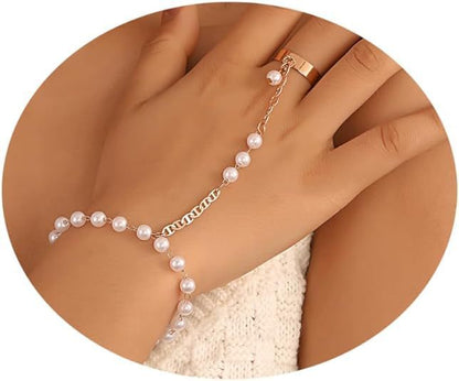 Small Rice-shaped Beads Rice Beads Zircon Pearl Ring Chain Love Finger Chain Ornament 5dde3701 093a 448b 8b50 bc099be99e61