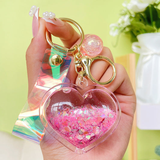 Creative Oil Quicksand Heart Keychain 5dde3c21 3bea 45c8 89eb 7017d40228fc