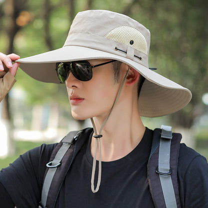 Men's Big Brim Sun Protection Fishing Fisherman Hat 5dfbe7a8 80a4 42ca 8d68 31ca7cad1cb0