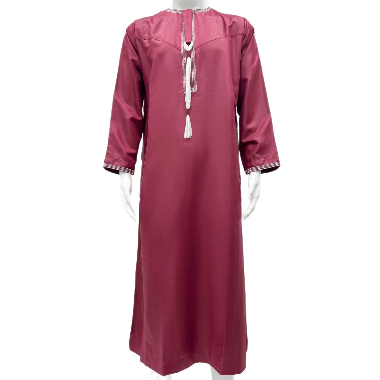 Solid Color Round Neck Embroidered Thick Tassel Oman Gowns Saudi Arabia Men 5e0a8cff f257 43ea 8465 4decdaa51f03