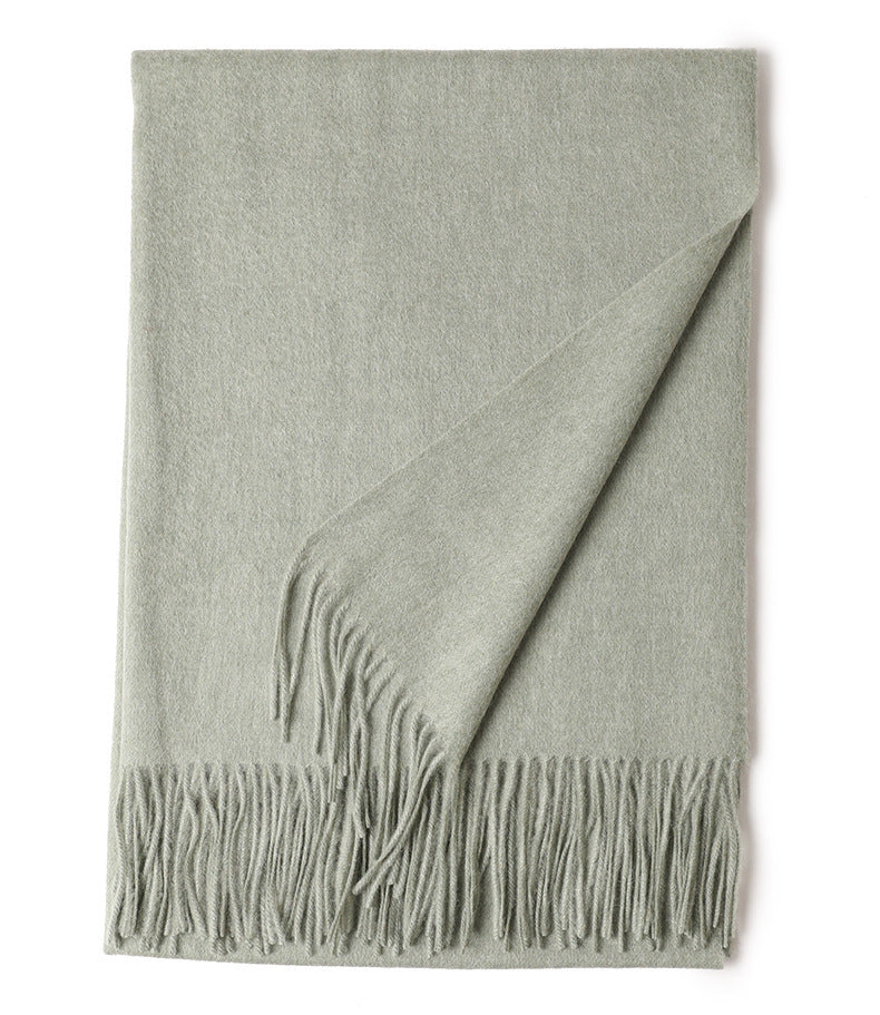 New Solid Color Wool Long Beard Warm Tassel Scarf Thick 5e179bdb fd91 45f7 b06d 154bc0d60817