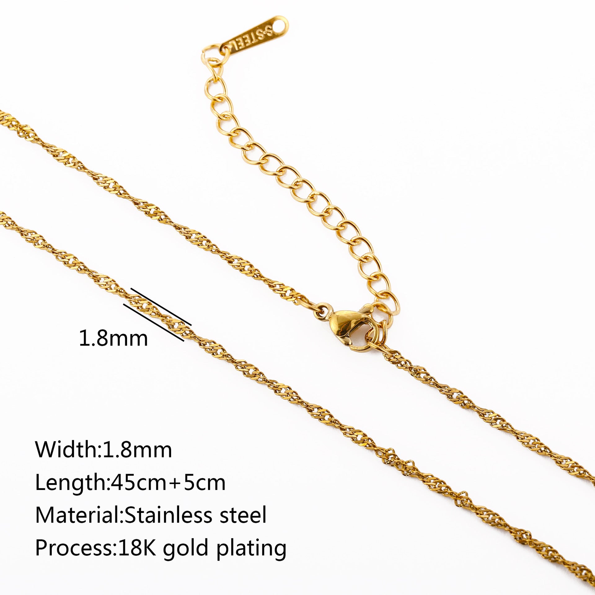 Stainless Steel Vacuum Vapor Plating 18K Gold Color Protection Lip Chain Accessories 5e1dacf2 24d4 44f7 8304 cf8a7b6cd06b