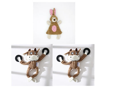 Pet Toy Donkey Shape Corduroy Chew Toy For Dogs Puppy Squeaker Squeaky Plush Bone Molar Dog Toy Pet Training Dog 5e1ef122 968