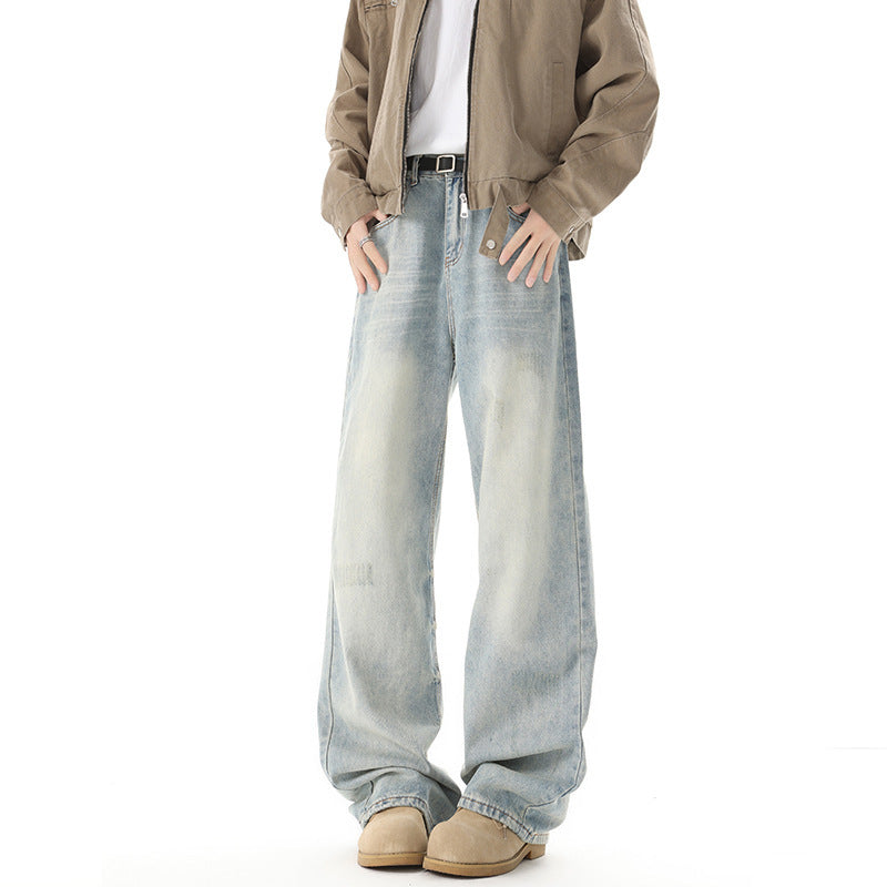 Men's Retro Light Blue Straight Casual Jeans 5e2f5ae8 bbdf 4c59 96bc 798c70b089e1