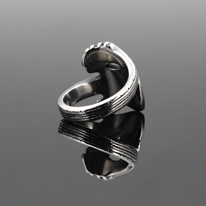 Retro Punk Titanium Steel Ring Men's Personality Wide Ring 5e440110 999e 436d 8205 1be7fc5f5c29