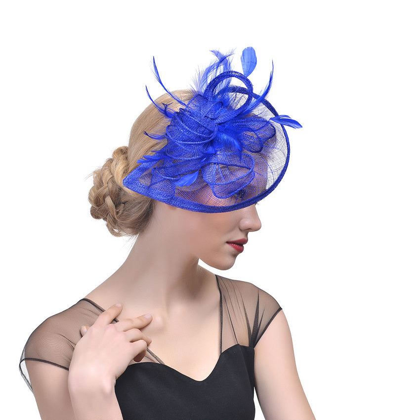 Hemp Yarn Banquet Net Top Hat Bridal Feather Hairpin 5e602633 a791 42e8 9e55 1a2d3842205b