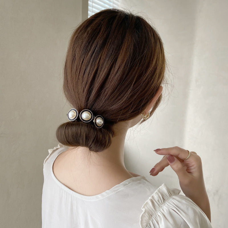 Simple Fluffy Bun Half Bun Hair Tie Elastic Lazy Flower Bud Hairpin Hair Accessories 5eb616f6 d96c 453b b6d0 dd8ae5757e95