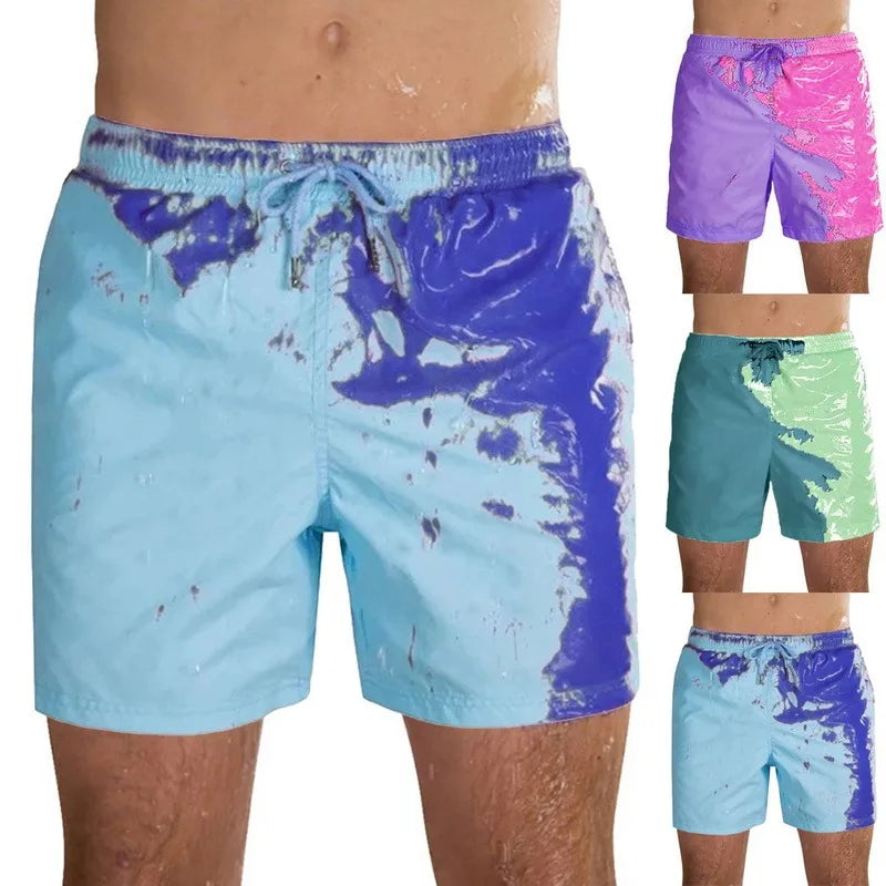 Magical Change Color Beach Shorts Summer Men Swimming Trunks Swimwear Swimsuit Quick Dry bathing shorts Beach Pant