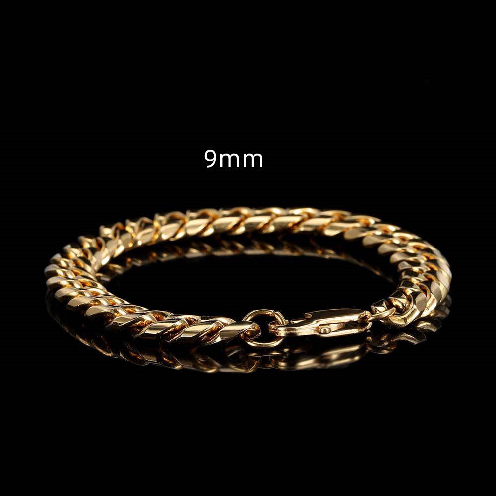 Japanese Buckle Stainless Steel Round Grinding Encrypted Cuban Bracelet 5ec6456a cbf0 478d bb95 44609600bb2c