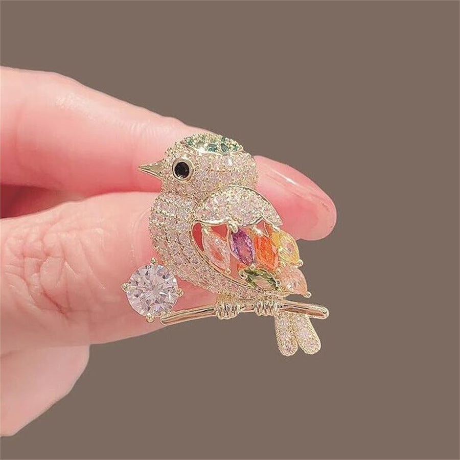 Full Diamond Animal Magpie Bird Brooch 5ef16a90 c6eb 45da a17b 4dede502df0c