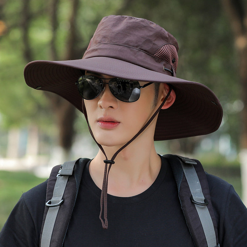Men's Big Brim Sun Protection Fishing Fisherman Hat 5ef3d8b5 e775 41b0 97ed 0a4244cbc72c