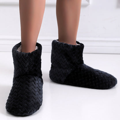 Flat Heel Deep Mouth Thick Bottom Red Slippers Boots 5ef5e776 c72f 4035 9948 dbdf5627ded6