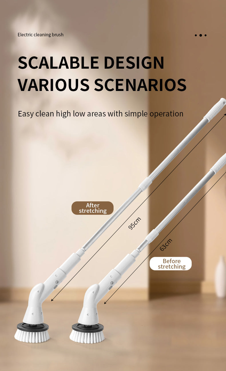 Six in one wireless electric cleaning brush long handle