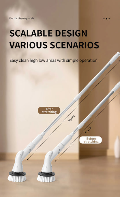 Six in one wireless electric cleaning brush long handle