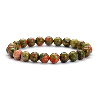 Unakite Bracelet Single Circle 8mm Natural Stone Bracelet Minimalist Blue Grain Stone Daily Bracelet 5f209889 9b66 4672 9735 