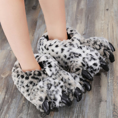 Animal Claw Cotton Slippers Men's And Women's Winter Hand Shaped Brush Fluffy Slippers Dinosaur Cotton 5f59a6f9 5d6e 40a4 b09