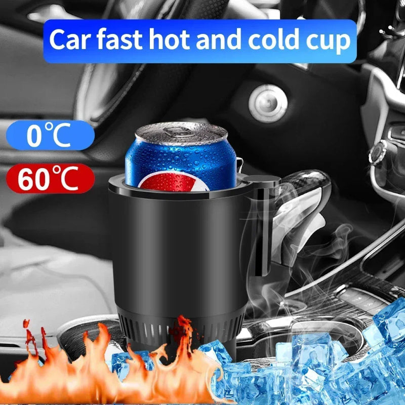 2 In1 Car Heating Cooling Cup 12V Smart Car Cup Holder Digital Temperature Display Drink Cup Warmer Cooler Mini Car Refrigerator - HD Wireless Product #1