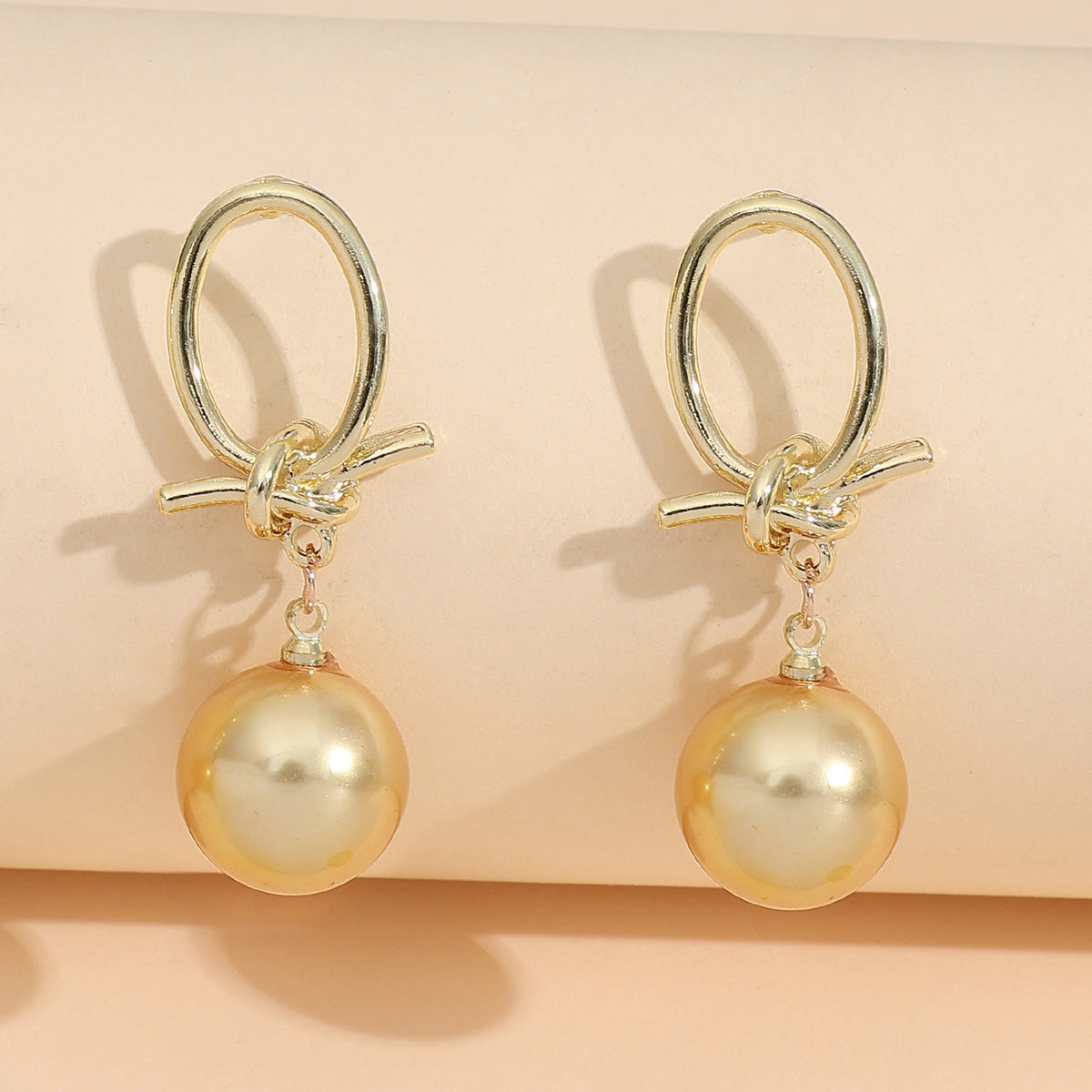 Elegant French Retro Personalized Knotted Pearl Earrings 5fa19ec3 03a7 4d30 9ed2 fc0a11e42ae2