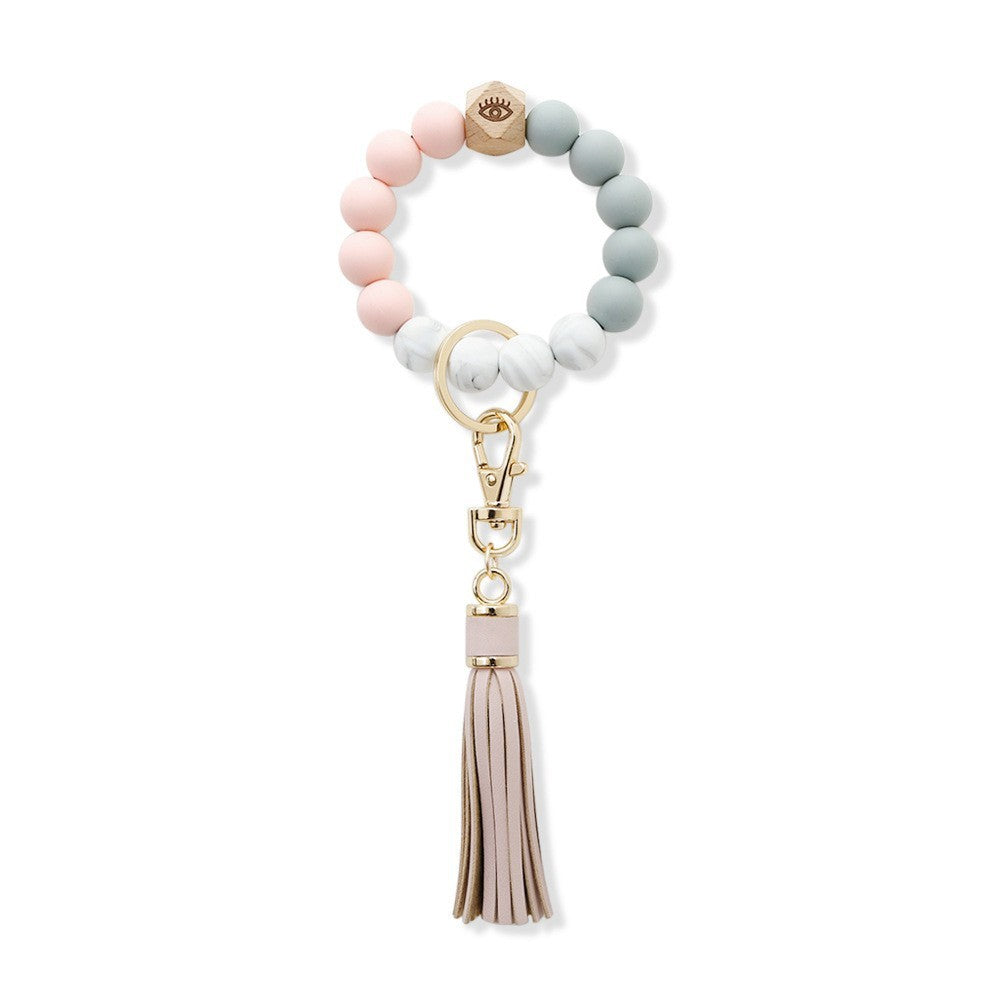 Silicone Wrist Keychain Handmade Beaded Leather Tassel Bracelet 5fa5b6f4 dee5 4174 95d2 d4fa63b4c746