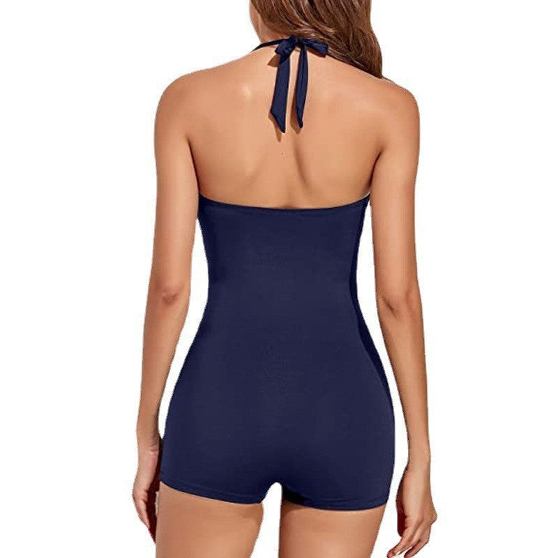 Women's Boxer One-piece Pure Color Bikini 5fb8b9ae 9da0 43ce 9aec a9c78a41fb4f